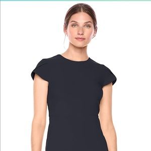 women's • crepe tulip sleeve dress • navy • sz 4